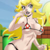 Hot Princess Peach posing for bikini shots in rule 34 porn